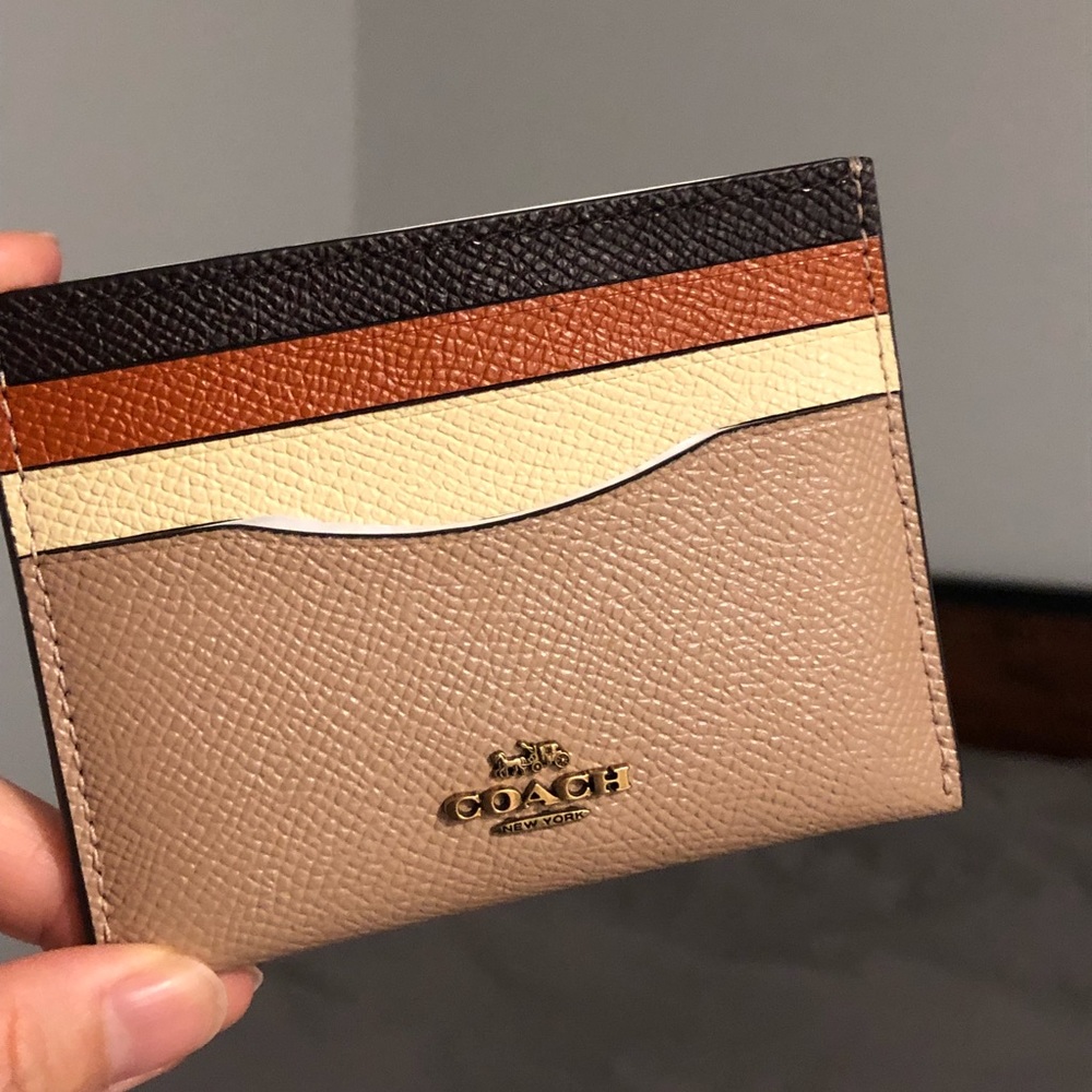 Coach card case in colorblock